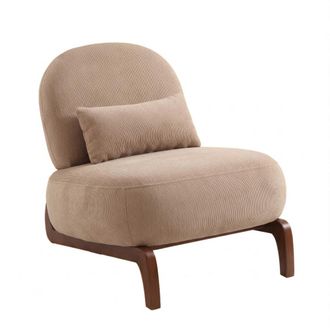 Urban Meuble Sill&oacute;n de terciopelo color camel con patas de madera maciza
