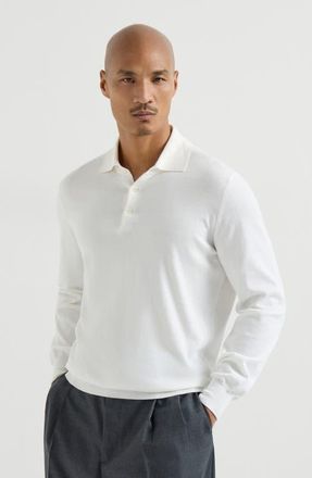 Brunello Cucinelli Polo-style sweater in Panama at Nordstrom, Size 58 It
