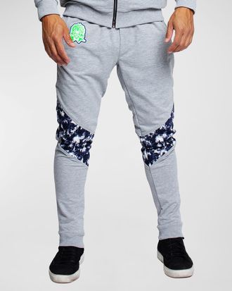 Maceoo Mens Jogger Pants with Tie-Dye Knees