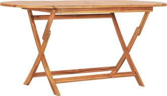 vidaXL Mesa Plegable De Jard&iacute;n Madera Maciza De Teca 160x80x75 Cm Vidaxl