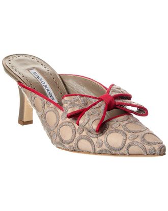 Manolo Blahnik Cicolu 70 Canvas Mule