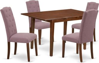 East West Furniture Dining Room Set Mahogany, PSCE5-MAH-10