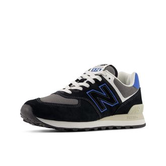 New Balance Unisex 574 Sneaker, Black/Blue Agate, 8 UK