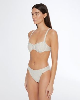 Onia Marilyn Bikini Top in Tan/white at Nordstrom, Size Small