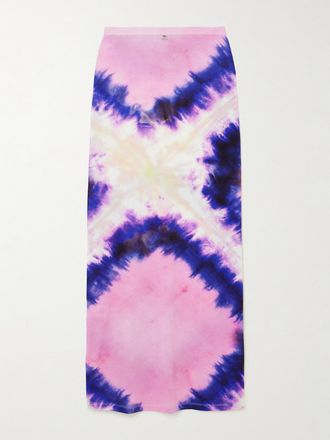 Paco Rabanne Gonna Maxi In Cr&ecirc;pe Stretch Tie-dye - Rosa