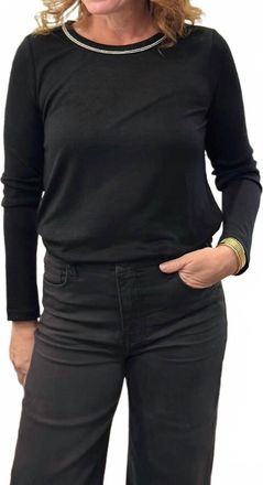 Dylan Long Sleeve Harlow Crewneck Top In Black
