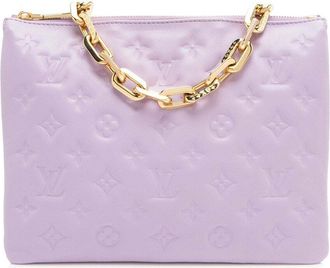 Louis Vuitton Purple Monogram Embossed Lambskin Coussin Pm (Authentic Pre- Loved)