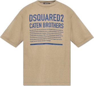 Dsquared2 T-shirt met logo - Heren - T-shirts - Groen - M - Katoen - Tops