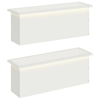 vidaXL Jardinera Para Jard&iacute;n Con Luces Led 2 Uds. Blanco Vidaxl