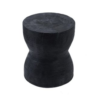 Bazar Bizar Taburete de madera de suar negro 35x35x45cm