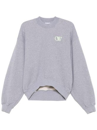 Off-white FELPA GRIGIA CON LOGO OW RICAMATO - Grigio