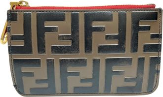 Fendi Zucca Leather Coin Purse/Coin Case (Pre-Owned)