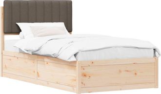 vidaXL Estructura De Cama Con Cabecera Tapizada Taup&eacute; 100 X 200 Cm Vidaxl