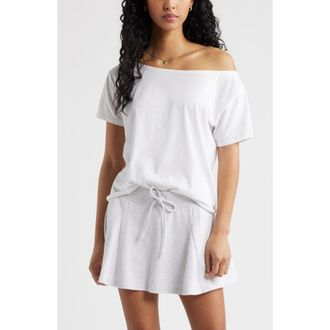 BP. Relaxed Fit Boat Neck Cotton T-Shirt in White at Nordstrom, Size Xx-Small