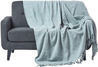 Homescapes Homescapes - Nirvana Slub Cotton Grey Throw, 255 x 360 cm