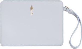 Christian Louboutin Small Bettina Leather Wristlet in L496 Jumbo Grey/gold at Nordstrom