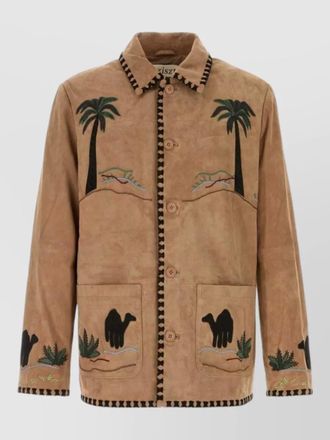 Baziszt suede leather shirt jacket