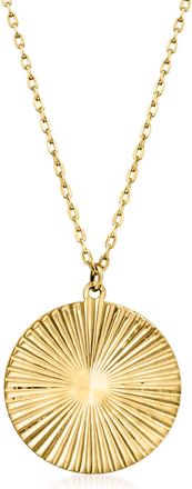 RS Pure by Ross-Simons Italian 14kt Yellow Gold Starburst Circle Necklace