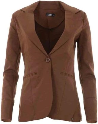 ZiZo Bronze Blazer met Witte Bies - Dames - Blazers - Bruin - XS - Jassen