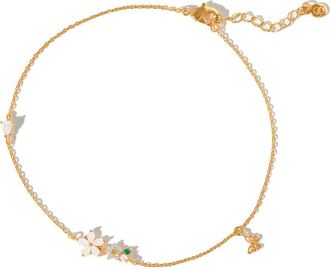 Girls Crew Butterfly Meadow Anklet in Gold at Nordstrom