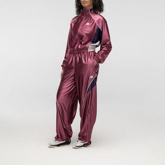 New Balance Donna Basketball Barrel Leg Track Pant in Rosso, Maglia di Poliestere, Taglia XL