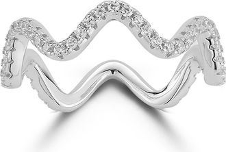 Glaze Jewelry Wave Cubic Zirconia Band Ring in Silver at Nordstrom Rack, Size 7