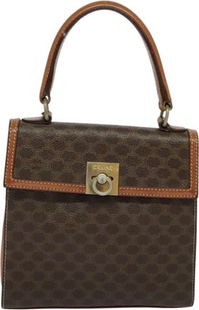 Celine Macadam Brown,Gold Canvas Handbag (Pre-Owned)