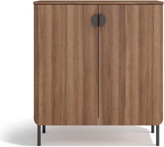 HERDASA Herdasa, Mueble multifunción TOKYO de melamina, 3 baldas, diseño moderno, 90x80x35cm - nogal