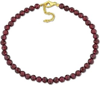 Rina Limor Silver 6.97 Ct. Tw. Garnet Beaded Bracelet
