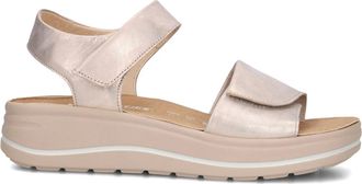 Hartjes Schoenen, Dames, Roze, 41 EU, Leer, Ros&eacute;goud Platte Sandalen Dames Woogie