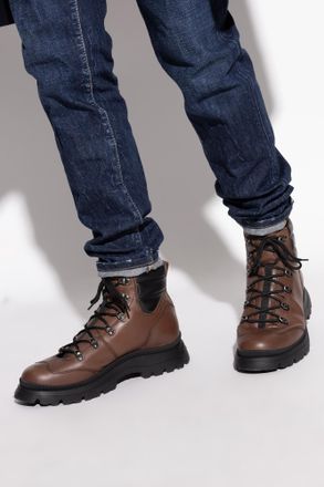 Hogan Leather Ankle Boots, Mens, Brown