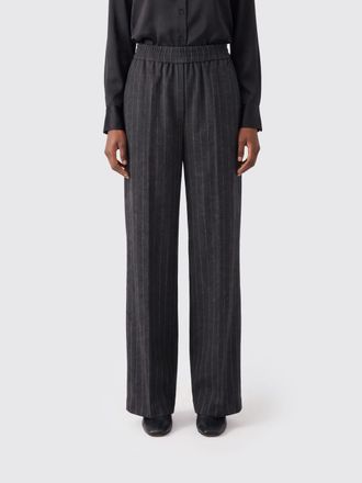 Brunello Cucinelli Pantaloni gessati a gamba larga in misto lana con paillettes