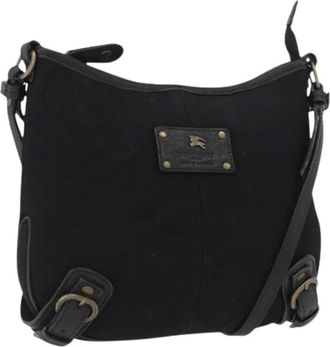 Burberry Pre-owned Cross Body Bags, female, Black, Size: ONE SIZE Pre-owned Canvas Shoulder Bag