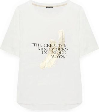 Fiorella Rubino T-shirt in cotone con scritte e stampa - - Tops - Donna - Bianco - 2XL