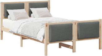 vidaXL Estructura De Cama Con Cabecera Gris Oscuro 120 X 190 Cm Tela Vidaxl