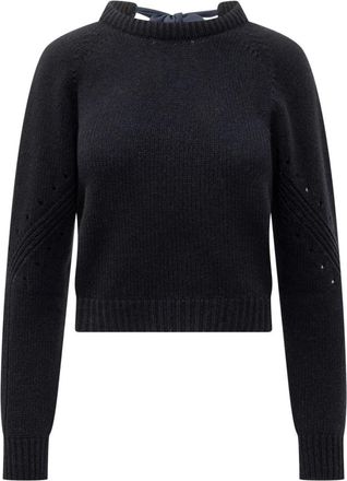 Semicouture Cashmere trui met lange mouwen - Dames - V-hals truien - Blauw - L - Truien & Vesten