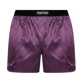 Tom Ford Bottoms, male, Purple, Size: 2XL Silk Boxer Shorts