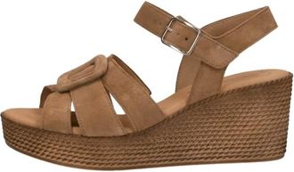 Gabor Schoenen, Dames, Bruin, 35 1/2 EU, Leer, Sandaletten met hoge hak