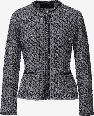 Fabiana Filippi Leichte Jacke mit rundem Ausschnitt aus Tweed mit Pailletten