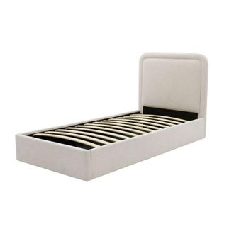 Muemue Cama Tapizada Con Almacenamiento Aglomerado Beige 100x97x205cm
