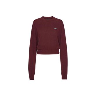 Rotate ROTATE Birger Christensen, Round-neck Knitwear, female, Red, Size: S Basic Crewneck Sweater