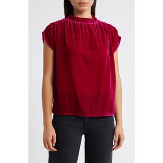 Wit & Wisdom Extended Sleeve Velvet Top in Raspberry Rose at Nordstrom Rack, Size X-Small
