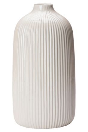 Ambia Home Vase, Wei&szlig;, Keramik, rund, 25 cm, zum Stellen, Dekoration, Vasen, Keramikvasen