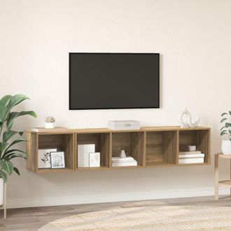 Berkfield Home TV Cabinet Set 2 pcs Artisan oak 37 x 37 x 142.5 cm in Brown