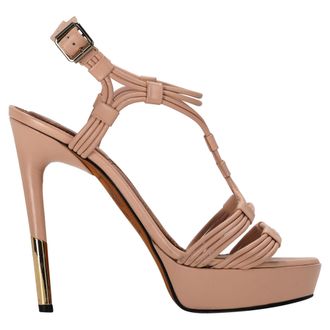 Givenchy Givenchy T-band platform sandalen in beige leer