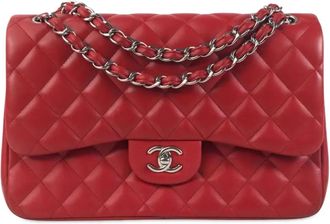 Chanel Borsa a spalla Jumbo Classic Double Flap in pelle di agnello 2012-2013 - Rosso
