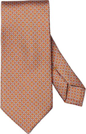 Eton Printed Silk Tie in Medium Orange at Nordstrom