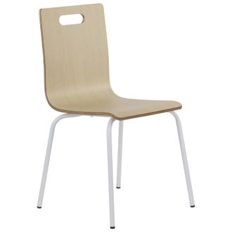 OEM Silla De Madera Contrachapada Natural Con Estructura Blanca. Modelo: Werdi A
