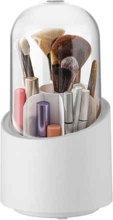 OEM Soporte Para Brochas De Maquillaje Con Tapa, Fabricado En Acr&iacute;lico Transparente Giratorio, De 24 Cm De Altura, Caja De Almacenamiento Para Brochas De 
