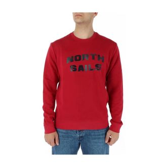 North Sails Hoodies & sweatvesten, Heren, Rood, XL, Katoen, Crew Neck Sweatshirt